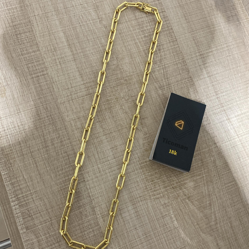 Cordão Cadeado Alongado 12MM Luxo