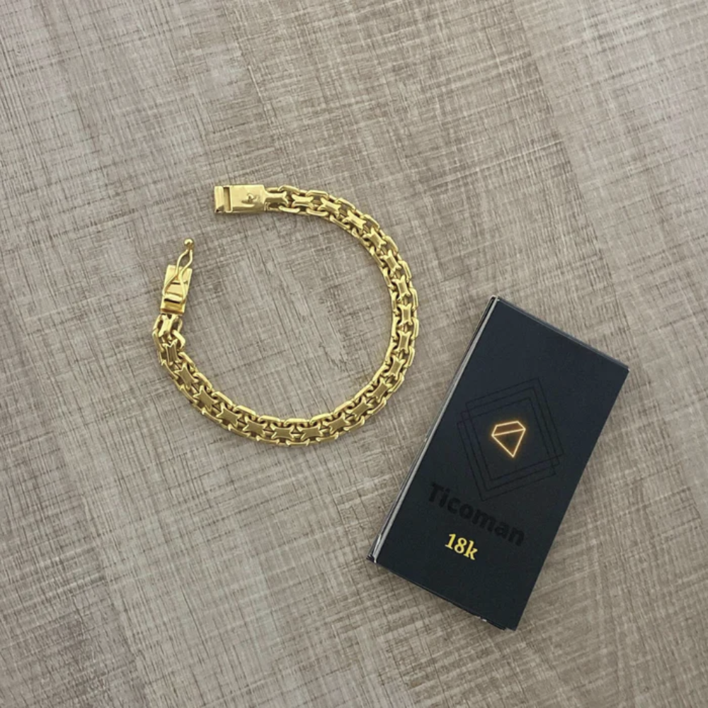 Pulseira Cadeado Duplo 8MM - Luxo